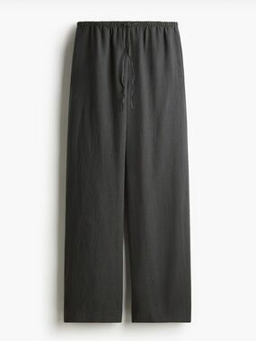 HM GREY xl  Lightweight Drawstring linen blend Pants